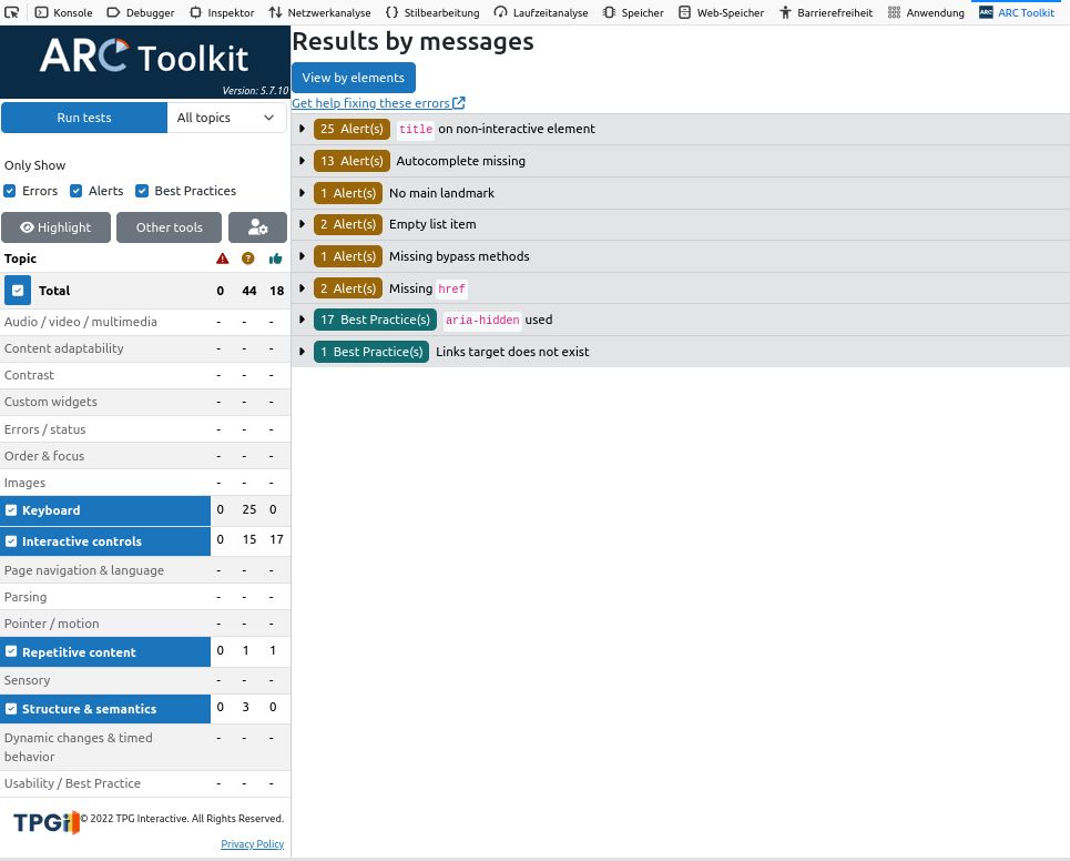 Testergebnis für Masken-Seite